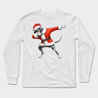 Christmas Great Dane Dog Dabbing Dance Long Sleeve T-Shirt